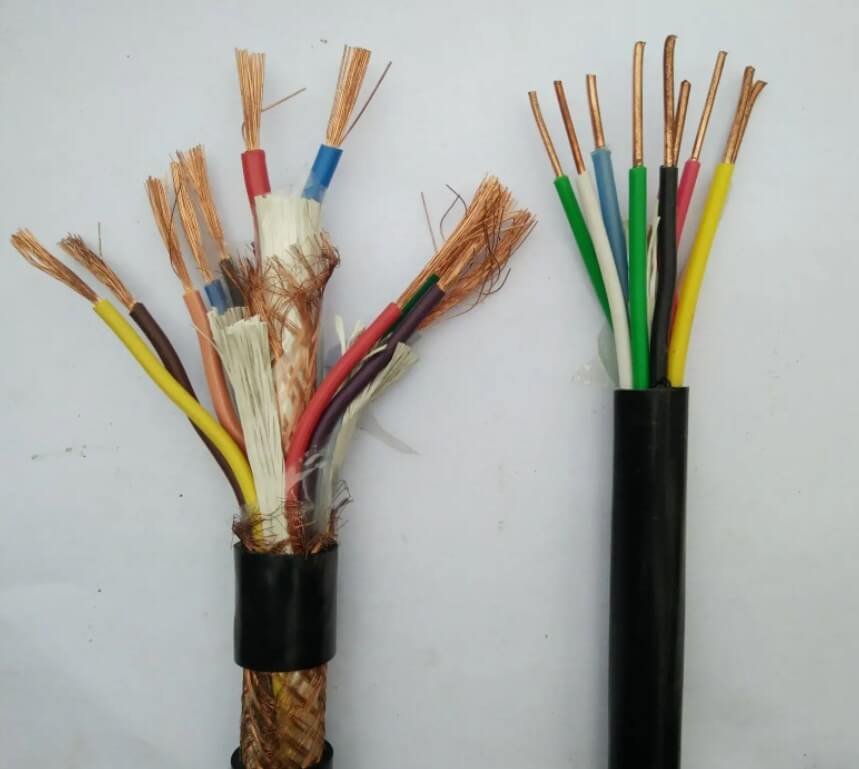 Cable de Control de 450/750V, 2,5 mm2, 12 núcleos, 19 núcleos, 5 núcleos, 7 núcleos, cable de Control blindado trenzado de malla de alambre de cobre