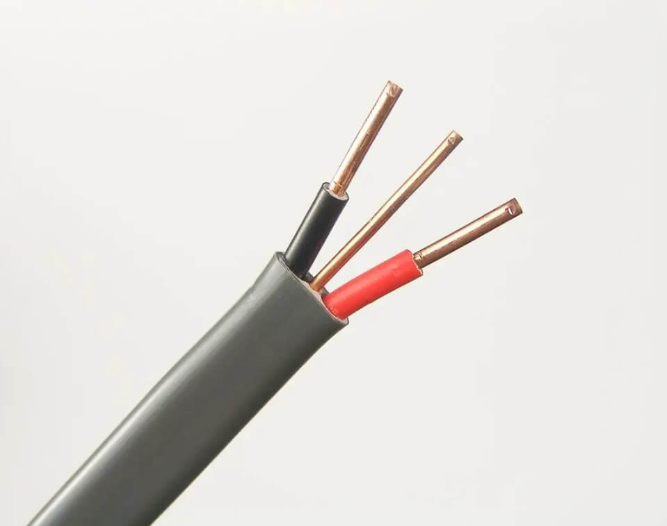 BS6004 6242Y 2*2,5 MM y 1,5 mm2 Cable eléctrico de tierra Cable plano de PVC con aislamiento de cobre y cable de tierra