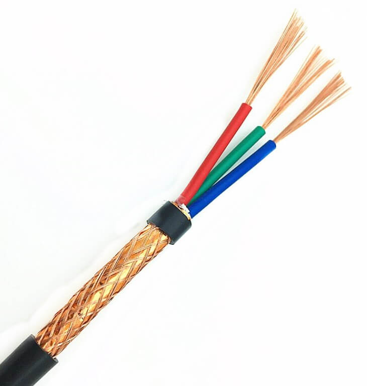 300/500v 1,0 mm2 Cable de cobre flexible multinúcleo Blindado con malla aislada de PVC Revestido de PVC 18 awg RVVP Cable flexible apantallado