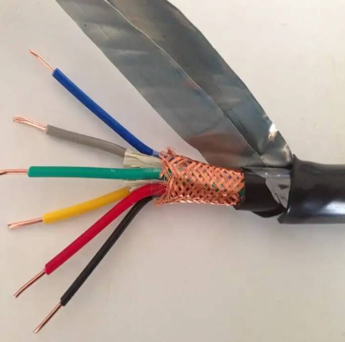 Cable de Control multinúcleo de 450/750v de 2,5 mm2 Cable de Control blindado de malla de alambre de cobre con aislamiento de PVC