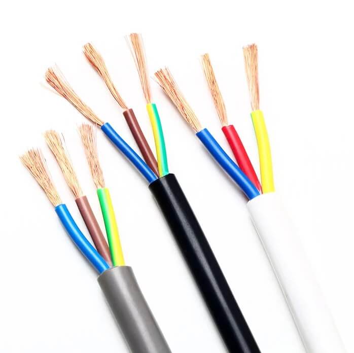 300/500V 3 núcleos 1,5mm 2,5mm 4mm 6mm 10mm H05VV-F Cable Flexible RVV 3*0,75mm Cable de alimentación Flexible aislado de PVC Cable eléctrico y cable