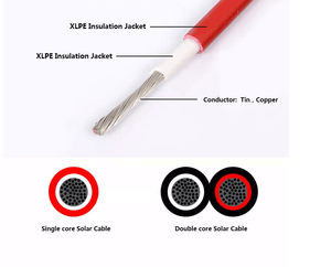China 10mm2 Conductor de cobre estañado Xlpo Chaqueta de aislamiento TUV Panel solar Cable Pv 10mm Single Core DC Pv1-f Cable solar