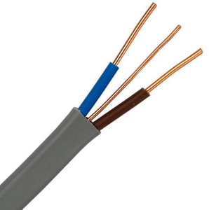 Cable eléctrico plano de tierra y gemelo eléctrico de cobre de 300/500V, 1,0mm, 1,5mm, 2,5mm, 4mm, 6mm, 2 núcleos, 6242Y, 6241Y, 6243Y, BS 6004, Cable de tierra