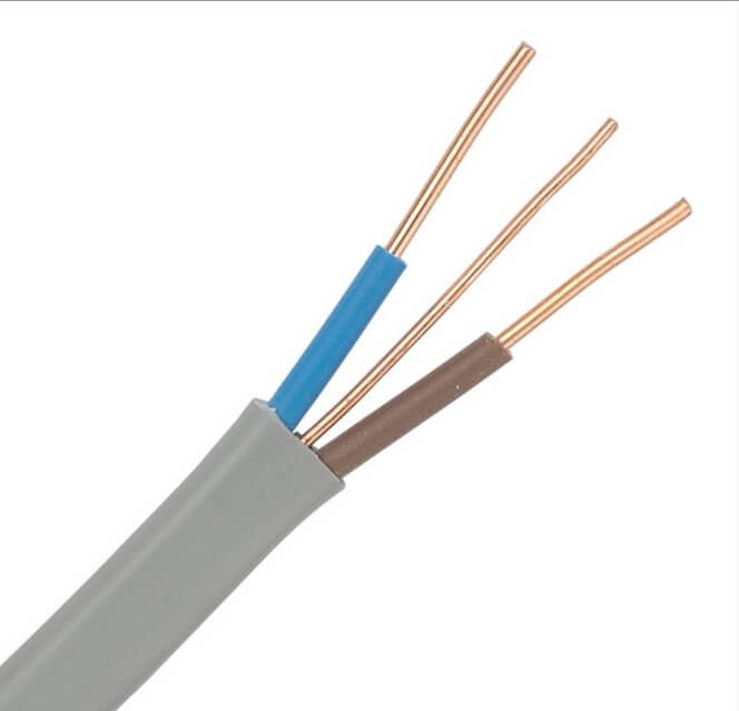 BS6004 6242Y 2*2,5 MM y 1,5 mm2 Cable eléctrico de tierra Cable plano de PVC con aislamiento de cobre y cable de tierra