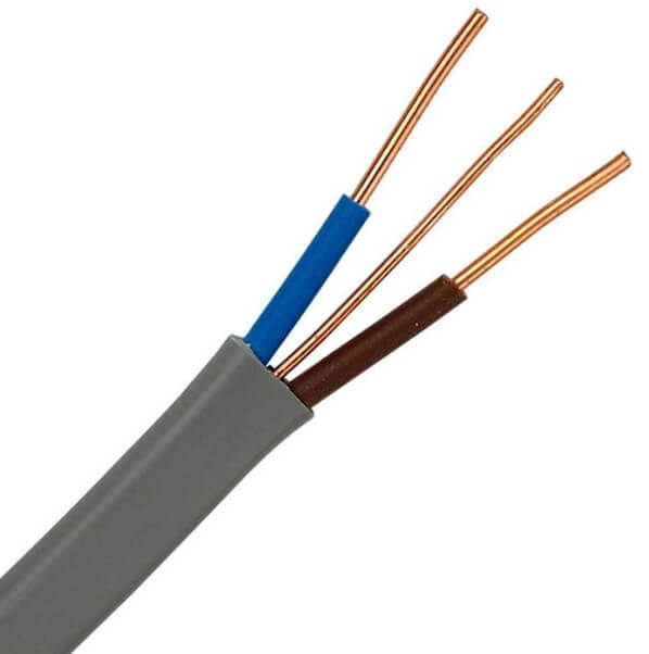 China 6242Y 1.5mm2 Cable doble y de tierra Cable eléctrico plano 2x1.5mm2 Conductor de cobre doble y cable de tierra