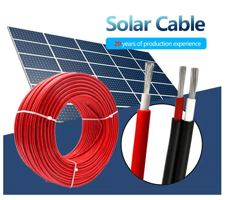 China XLPE/XLPO cable solar PV1-F cable solar de doble núcleo 6mm2 para panel solar